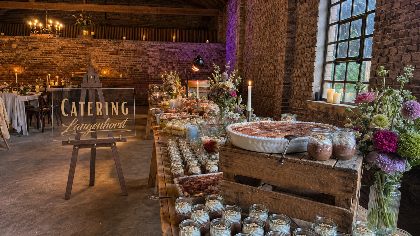 Reich gedecktes Buffet von Catering Langenhorst für eine Feier in Heiden